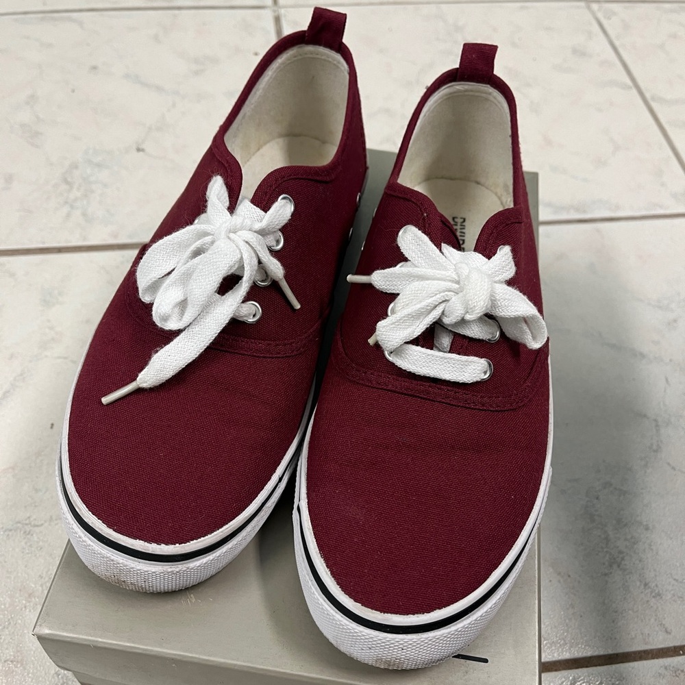 Maroon Canvas Sneakers